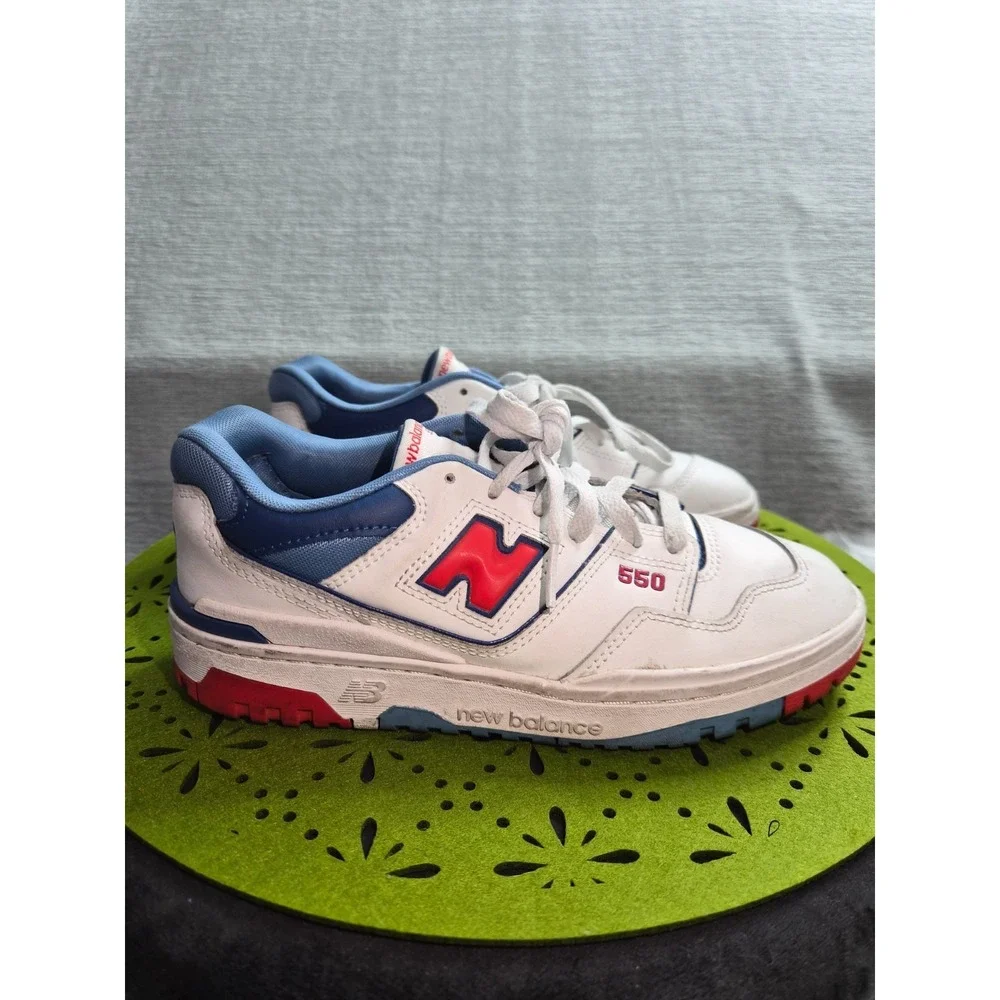New Balance 550 GSB550CH Boys US 6 M Athletic Shoes White Atlantic Blue Sneakers